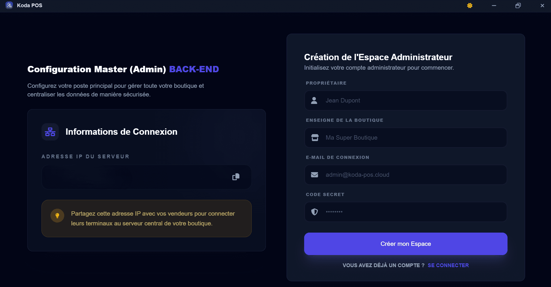 Interface de Caisse