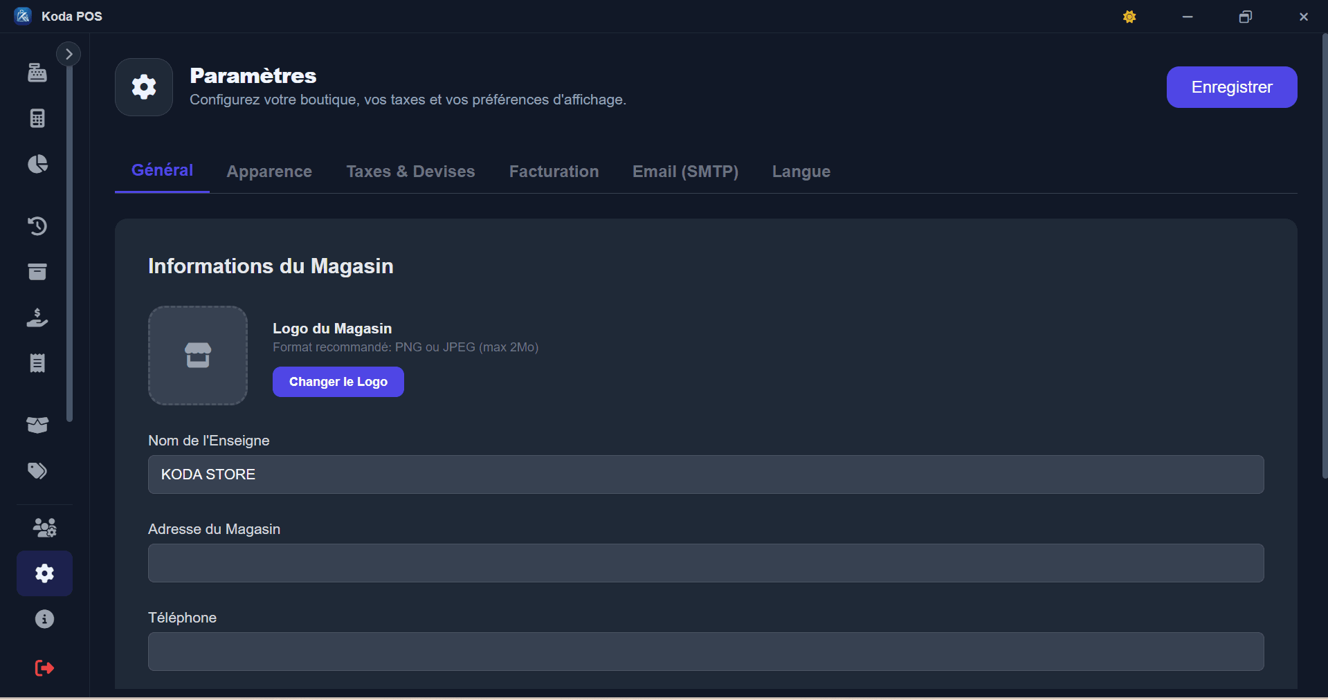 Interface de Caisse